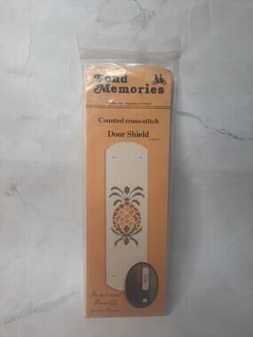 Fond Memories Counted Cross Stitch Door Shield Kit Stenciled Pineapple